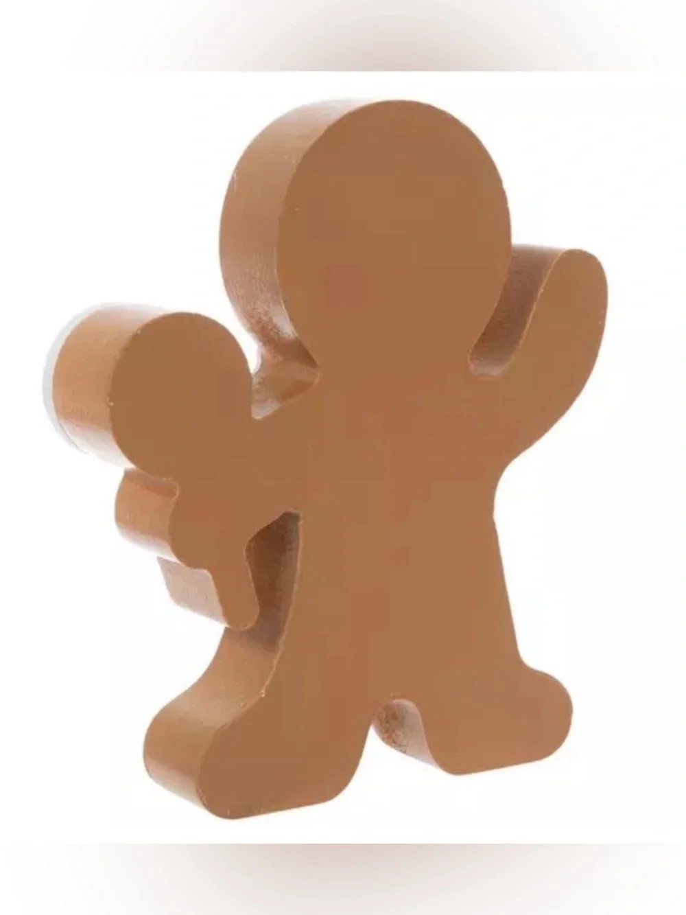Holiday Gingerbread wood Figurine Decoration in Green and Red